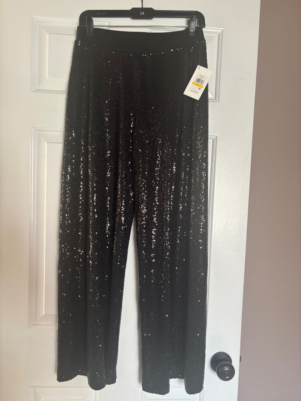 Kensie Black Sequin Wide-Leg Pants